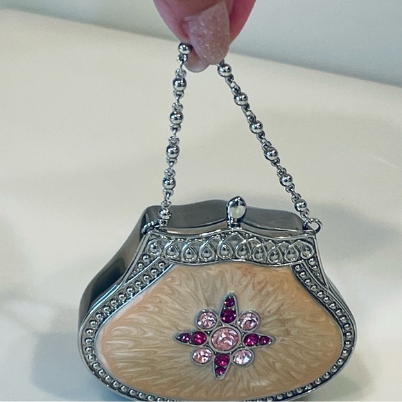 Jeweled Trinket Box In The Shape Of A Handbag Tumbler - Picture 3 of 16